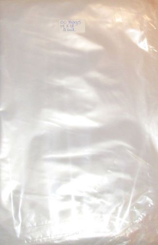 100 CLEAR 14 x 18 POLY BAGS 2 MIL PLASTIC FLAT OPEN TOP