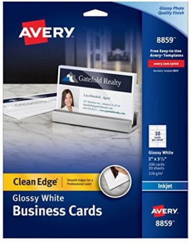 Avery Ink Jet One-Side Printable Clean Edge Business Cards, White, One-Side Of