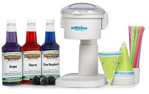 Snow cone machine and syrup party package by hawaiian shaved ice for sale