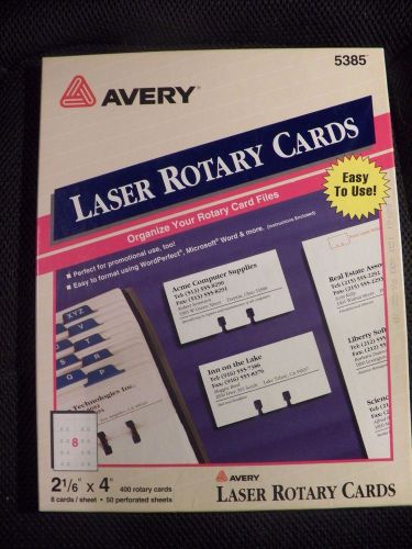 Avery Laser Rotary Cards #5385 2-1/6&#034; x 4” (46 perforated Sheets) open pack