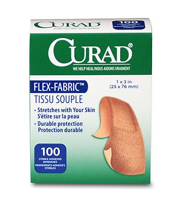 1&#034; x 3&#034; Curad Flex-Fabric Strip Bandages (2 Boxes - 100 Bandages per Box)