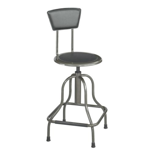 Diesel High Base Stool with Back - Pewter  1 ea