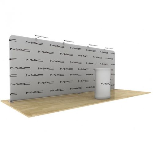 Wave tube 20&#039; straight tension fabric back wall display for sale