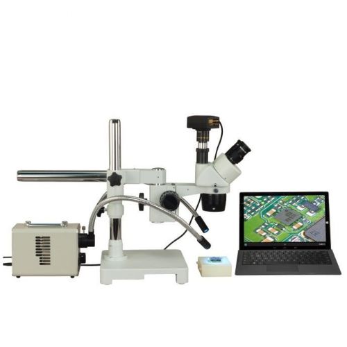 Trinocular 5x-10x-15x-20x-30x-60x 720p wifi boom microscope+20w dual fiber light for sale
