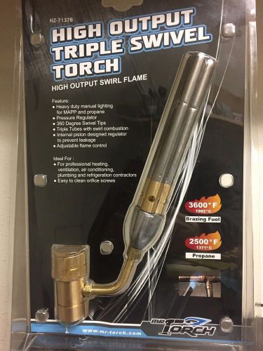 NEW Mr Torch High Output Triple Swivel Propane/MAPP Torch HZ-7137B