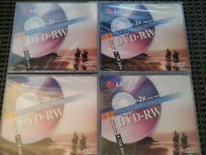 LG DVD-RW Re-Recordable 120 Min Video 4.7 GB Data (DVD) NEW Lot Of 4