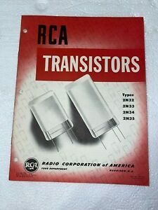 RARE 1953 RCA 2N32 2N33 2N34 2N35 VINTAGE TRANSISTORS POIINT-CONTACT BULLETIN