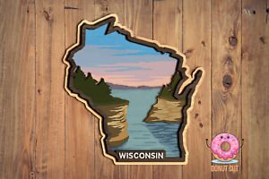 Wisconsin American States SVG Laser cut files for Glowforge, Cricut, Multi-layer