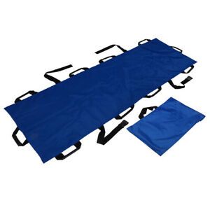 Folding Medical Bed Stretcher Ambulance Emergency Portable Patient Bed Blue