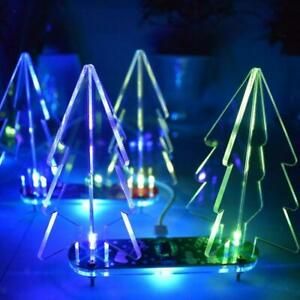 DIY 3D Christmas Tree Electronic Kit Transparent Acrylic Rome Garden Decor