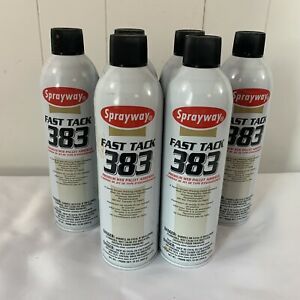 Lot of 6 Cans Sprayway 383 Fast Tack Web Screen Printing Pallet Spray Adhesive