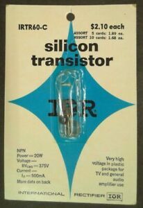 Vintage Silicon Transistor  IRTR60-C 20w 375v 500mA International Rectifier NOS
