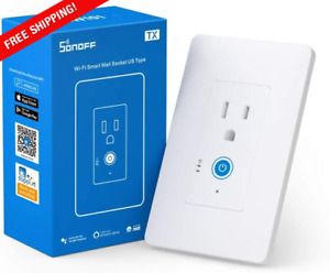 SONOFF IW100 Smart Outlet, WiFi In-Wall Outlet with Energy Monitoring, 15 Amp Sm