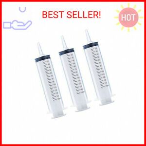 3 Pcs 150ml Large Syringes, Sterile and Individual Sealed, Easy to Use and C …