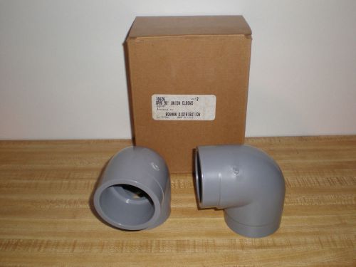 Box of 2 new cpvc 90 deg 2&#034; union elbows schedule 80 nsf-pw hi-strength for sale