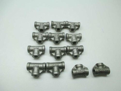 Lot 13 new sci corp assorted 304 150-1/8 stainless tee female fitting d390138 for sale