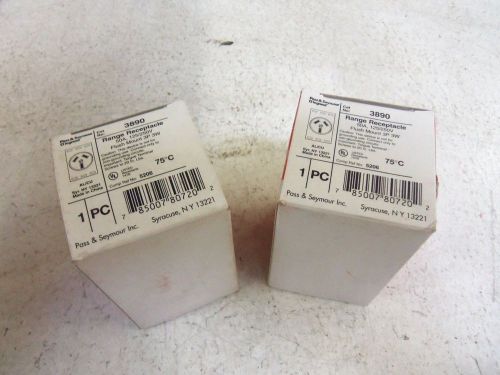 LOT OF 2  PASS &amp; SEYMOUR 3890 RANGE RECEPTACLE *NEW IN A BOX*