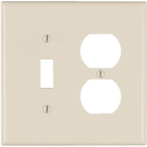 Leviton 005-80505-00t mid-way combination wall plate-lt alm combo wallplate for sale