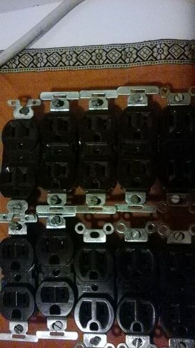10 LEVITON OUTLETS  BROWN 125V AND 15 AMPS