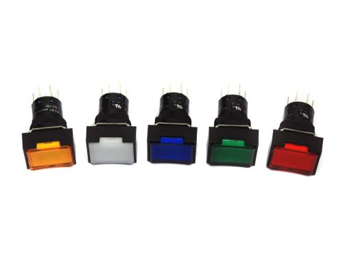 10pc DECA Socket Illuminated Pushbutton Switch C1S01T51 DPDT Maintained 12V Lamp