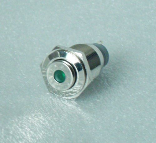 12V Green Light Stainless SPDT ON/OFF Switch Press Latching Type