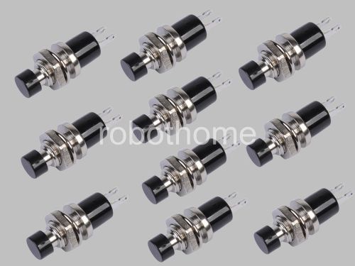 10pcs black mini push button momentary n/o switch brand new for sale