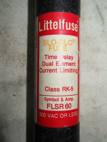 (x8-5) 1 lot of 2 new littelfuse fls-r-60 60amp 600vac dual element fuses for sale