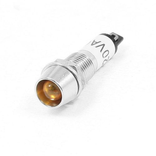 Yellow LED 8mm DC12V Panel Indicator Power Signal Light Metal Shell XD8-1