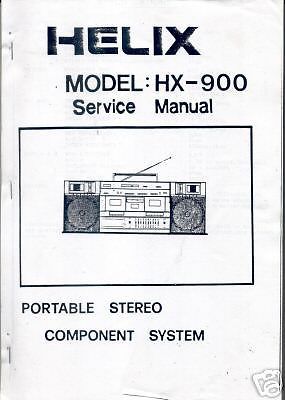 HELIX HX-900 Service Manual FREE USA SHIP