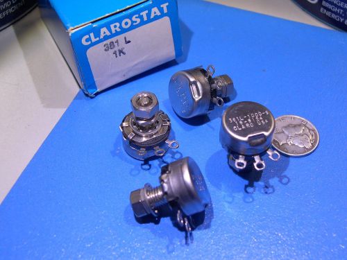 Qty-4  Clarostat 381-L 1K Ohm 1W Linear Single Turn Potentiometer NEW NOS