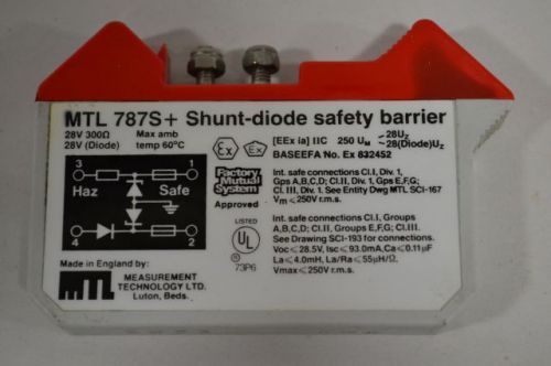 Measurement technology mtl787s+ shunt-diode safety barier 300ohm 28v d202728 for sale