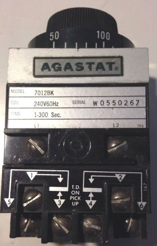 Agastat Time Delay Relay 7012BK Coil 240V 60 Hz Time 1-300 Sec