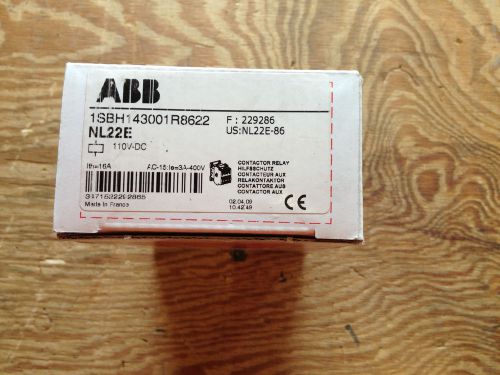 ABB NL22E-86  Control Relay 2NO 2NC 110VDC Coil 16A *NEW IN BOX!*