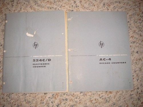 HP 524 C/D Electronic Counter &amp; AC-4 Decade Counters Manuals