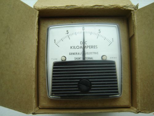 DC Ammeter GE Panel Mount Analog Meter DC 1-0-1 Killoamps, 1 killoamp NOS