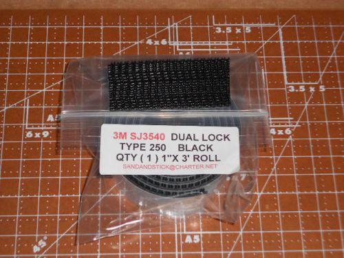 3m reclosable fastener  black  dual lock type 250 1&#034; x 3ft roll sj3540 for sale