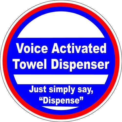 Voice Activated Towel Dispenser - THREE PACK of Decals - Fun for your bathroom!