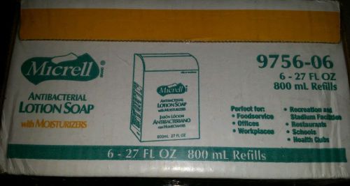 6 Pack MICRELL ANTIBACTERIAL LOTION SOAP Refills 9756 800ml hand bathroom office