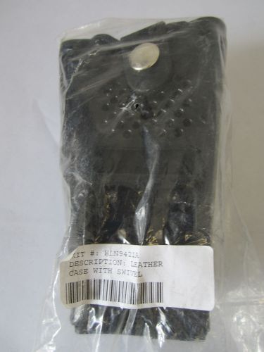 Motorola HLN9421A Black Leather Radio Case Holster with Swivel Belt Loop