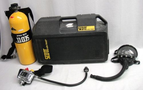 Scott air-pak fire rescue air supply regulator tank mask pressure pack &amp; case for sale