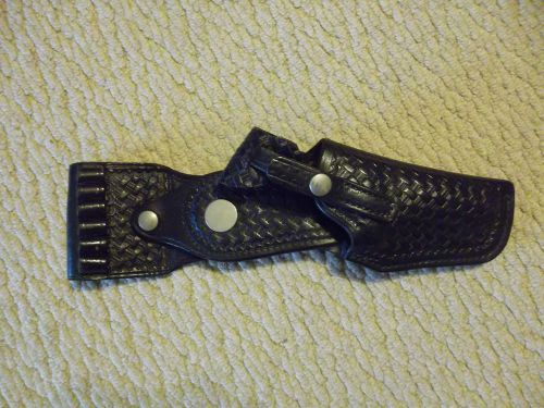 Don Hume Basket Weave Revolver Holster with Cartridge Holder