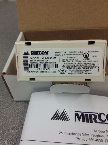 Fire Alarm Addressable Mini Module, Mircom #MIX-M501M.