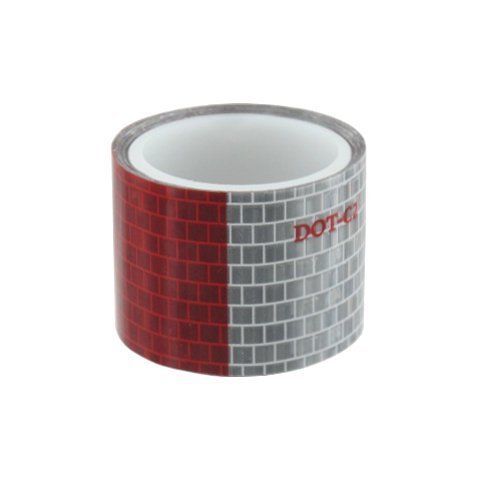 1-1/2&#034; X 4&#039; Red And Silver Reflective Tape