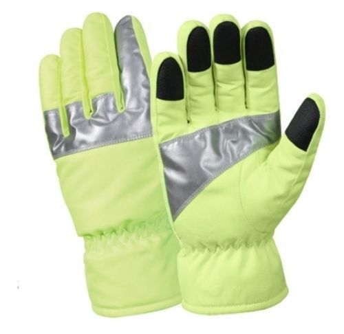 Rothco #5487 hi visibility safety green gloves with reflective tape for sale