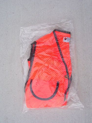 Forestry suppliers surveyor&#039;s safety vest hi-visibility orange nylon mesh xxl for sale