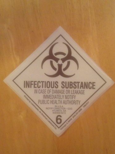 Official D.O.T Warning Sticker: Infectious Substance
