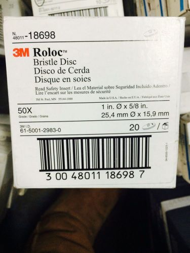 3m roloc bristle disc. 1 in. x 5/8 in. 50x grade. model 18698. qty 20 for sale