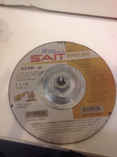 Sait grinding wheels cutting disc a24r-bf 7x1/8x7/8 type 27 #22055 lot/5 for sale