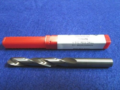 GI TOOL 139478 LETTER U .368&#034; SOLID CARBIDE DRILL JOBBER LENGTH MADE IN USA NEW