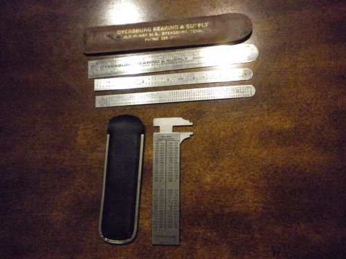 THE EXECUTIVE POCKET CHUM STAINLESS STEEL CALIPER PLUS 3 ADVERTISING RULERS